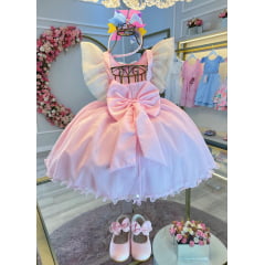 Vestido Infantil Circo Busto Com Strass e Babados Festas