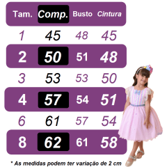 Vestido Infantil Circo Busto Com Strass e Babados Festas