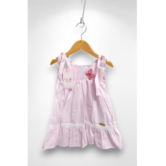 Vestido Infantil de Alça Rosa Claro Casual Festas Luxo