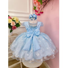 Vestido Infantil Princesas C/ Capa e Cinto de Pérolas