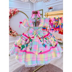 Vestido Infantil Junino Festa de São João Colorido Luxo