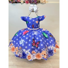 Vestido Infantil Lilás Jardim das Borboletas Cinto Pérolas