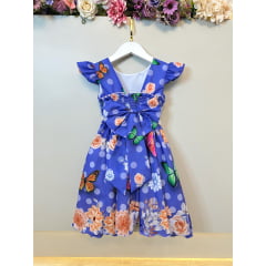Vestido Infantil Lilás Jardim das Borboletas Cinto Pérolas