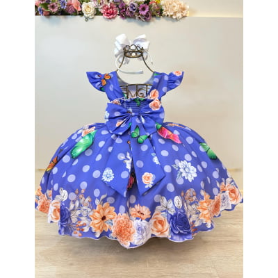 Vestido Infantil Lilás Jardim das Borboletas Cinto Pérolas