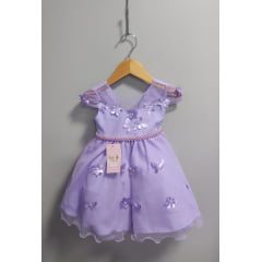Vestido Infantil Lilás Jardim Encantado Festas Luxo