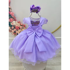 Vestido Infantil Lilás Jardim Encantado Festas Luxo