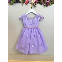 Vestido Infantil Lilás Jardim Encantado Festas Luxo