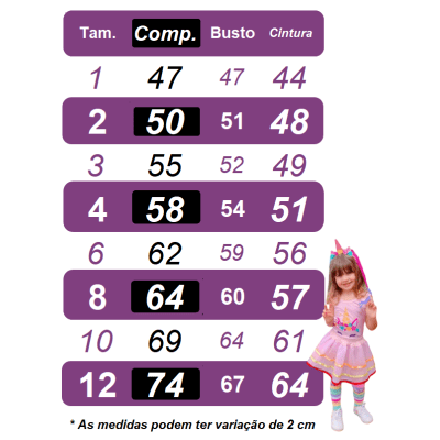 Vestido Infantil Preto Unicórnio Neon Festas Aniversários