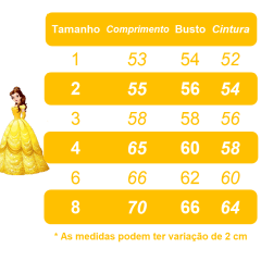 Vestido Infantil  Princesa Bela e a Fera Amarelo C/ Flores