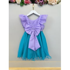 Vestido Infantil Princesa Sereia Ariel Lilás Festas