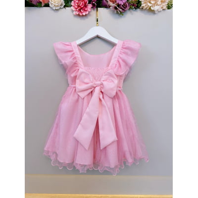Vestido Infantil Rosa Princesa Aurora Bela Adormecida Festas