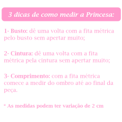 Vestido Infantil Rosa Princesas Aurora C/ Aplique de Flores
