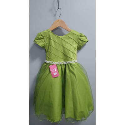 Vestido Infantil Verde Oliva Busto Nervura Festas Daminhas Vestido Infantil Verde Oliva Busto Nervura Festas Daminhas