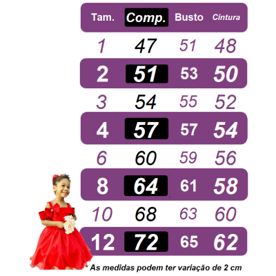 Vestido Infantil Vermelho C/ Busto Nervura Daminhas Festas