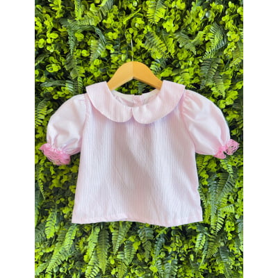 Conjunto Infantil Cropped e Jardineira Fazendinha Vaquinha