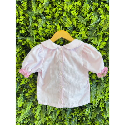 Conjunto Infantil Cropped e Jardineira Fazendinha Vaquinha
