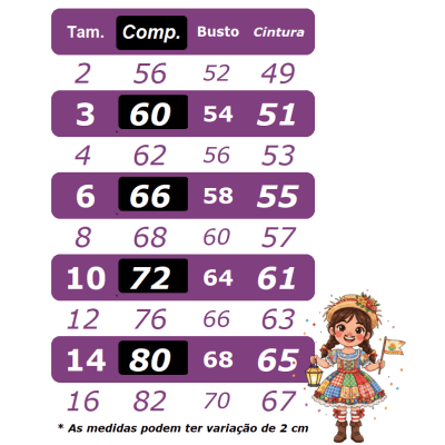 Vestido Infantil Junino Arraiá Caipira  Xadrez Marrom