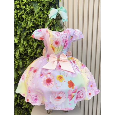 Vestido Infantil Lilás Primavera C/ Laço Strass Luxo Vestido Infantil Lilás Primavera C/ Laço Strass Luxo