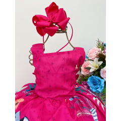 Vestido Infantil Pink Tucano Floresta Luxo Princesas