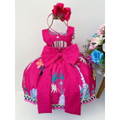 Vestido Infantil Pink Tucano Floresta Luxo Princesas