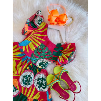 Vestido Infantil Primavera Verão Florido Casual Festas