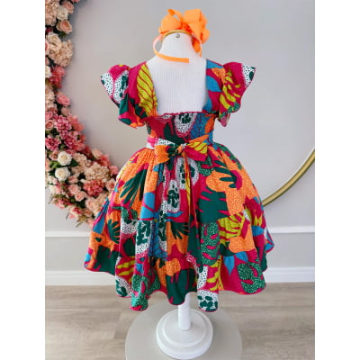 Vestido Infantil Primavera Verão Florido Casual Festas