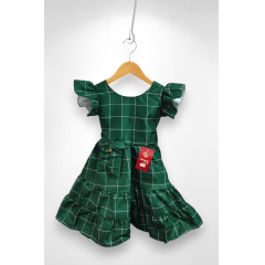 Vestido Infantil Verde Bandeira Listras Brancas Festas Luxo