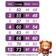 Vestido Infantil Vermelho e Verde Ursinhos Natal Festas