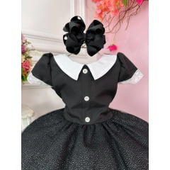 Vestido Infantil Preto Saia C/ Glitter