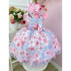 Vestido Infantil Princesa Sofia Lilás C/ Cinto de Pérolas - Rosa Charmosa  Atacado