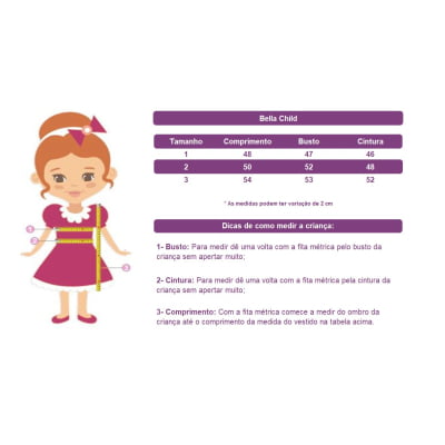 Vestido Infantil Rosa Bosque Jardim Encantado e Cinto Pérolas