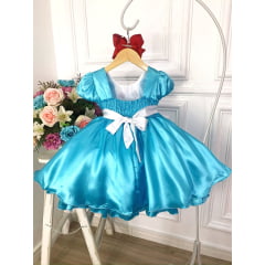 Vestido Infantil Alice no Pais das Maravilhas Festa Luxo