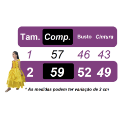 Vestido Infantil Branca de Neve Com Renda Dourada Festas