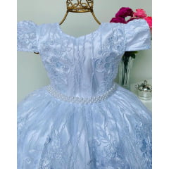 Vestido Infantil Branco Batizado Realeza Luxo Princesa Festa