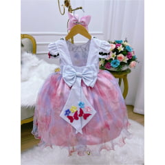 Vestido Infantil Jardim Encantado Festas C/ Apliques Luxo