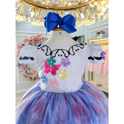 Vestido Infantil Jardim Encantado C/ Apliques Festas