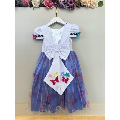 Vestido Infantil Jardim Encantado C/ Apliques Festas