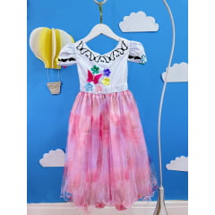 Vestido Infantil Mirabel Encanto Festas C/ Apliques Luxo