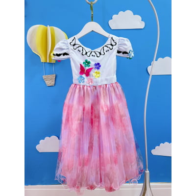 Vestido Infantil Jardim Encantado Festas C/ Apliques Luxo