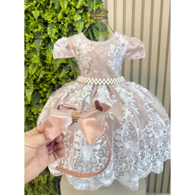 Vestido Infantil Realeza + Tiara ou Laço