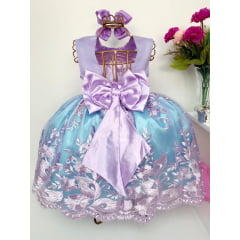 Vestido Infantil Princesa Ariel Luxo Festas Aniversário Dama