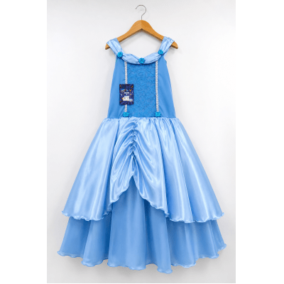 Fantasia Infantil Cinderela Azul Renda Brilho Fantasia Infantil Cinderela Azul Renda Brilho