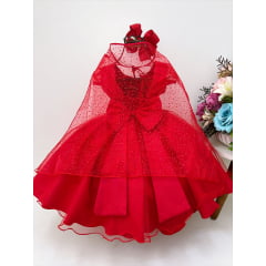 Vestido Infantil Chapeuzinho Vermelho Elena de Avalor e Capa