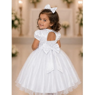 Vestido Infantil Branco Daminha Festas