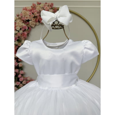 Vestido Infantil Branco Daminha Festas