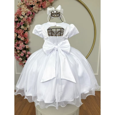 Vestido Infantil Branco Daminha Festas