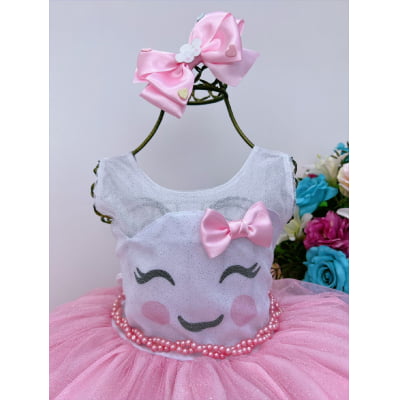 Vestido Infantil Chuva de Amor Bênçãos Luxo Com Laço