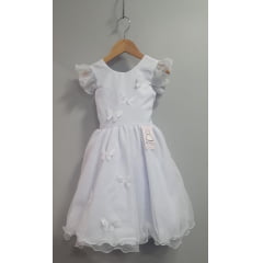 Vestido Infantil Branco Jardim das Borboletas Festas