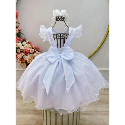 Vestido Infantil Branco Jardim das Borboletas Festas