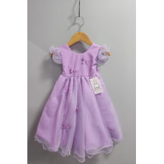 Vestido Infantil Lilás Jardim das Borboletas Festas